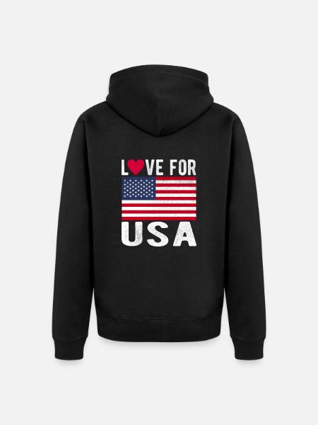 Deer Flag - Unisex Premium Organic Zip Hoodie - black