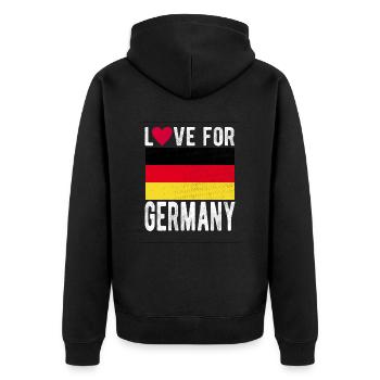 Germany Flag - Unisex Premium Organic Zip Hoodie - black - Back - Nico (187cm)