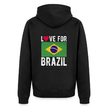 Drapeau du Brésil - Veste à capuche bio Premium Unisexe - noir - Dos - Nico (187cm)