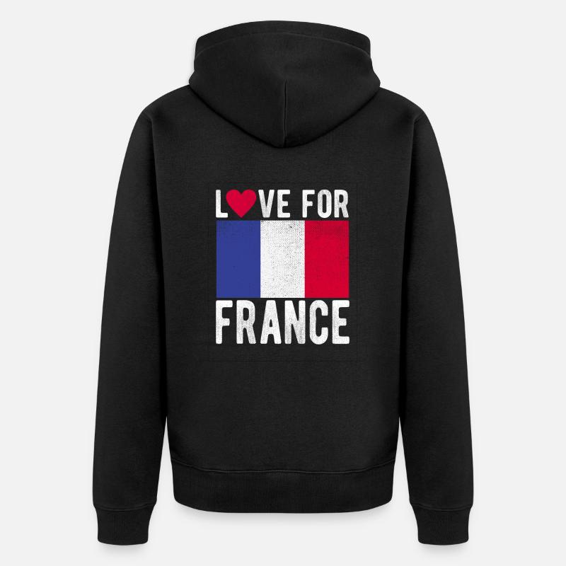 Français drapeau - Veste à capuche bio Premium Unisexe - noir
