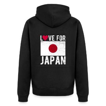 Drapeau du Japon - Veste à capuche bio Premium Unisexe - noir - Dos - Nico (187cm)