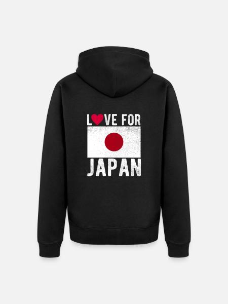 Japan Flag - Unisex Premium Organic Zip Hoodie - black
