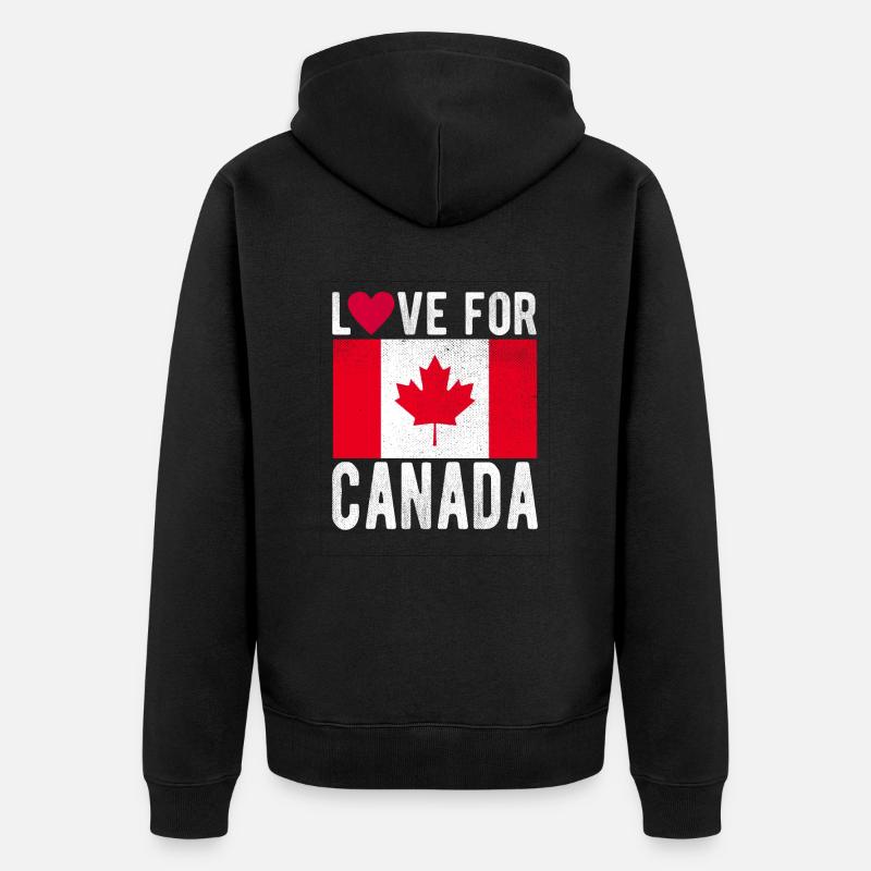 Drapeau du Canada - Veste à capuche bio Premium Unisexe - noir