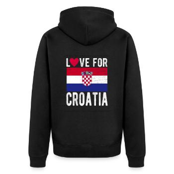 Drapeau de la Croatie - Veste à capuche bio Premium Unisexe - noir - Dos - Nico (187cm)