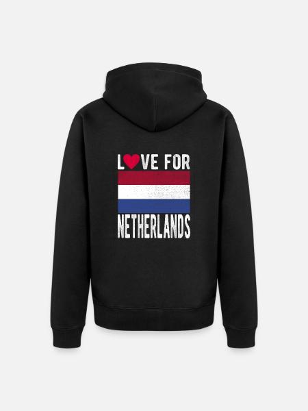 Netherlands flag - Unisex Premium Organic Zip Hoodie - black