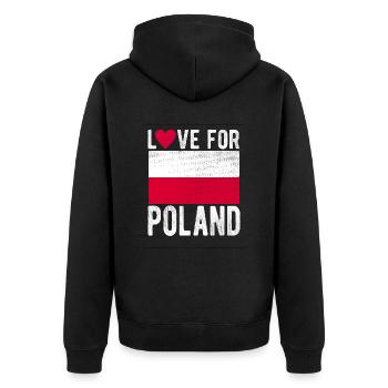 Drapeau de la Pologne - Veste à capuche bio Premium Unisexe - noir - Dos - Nico (187cm)