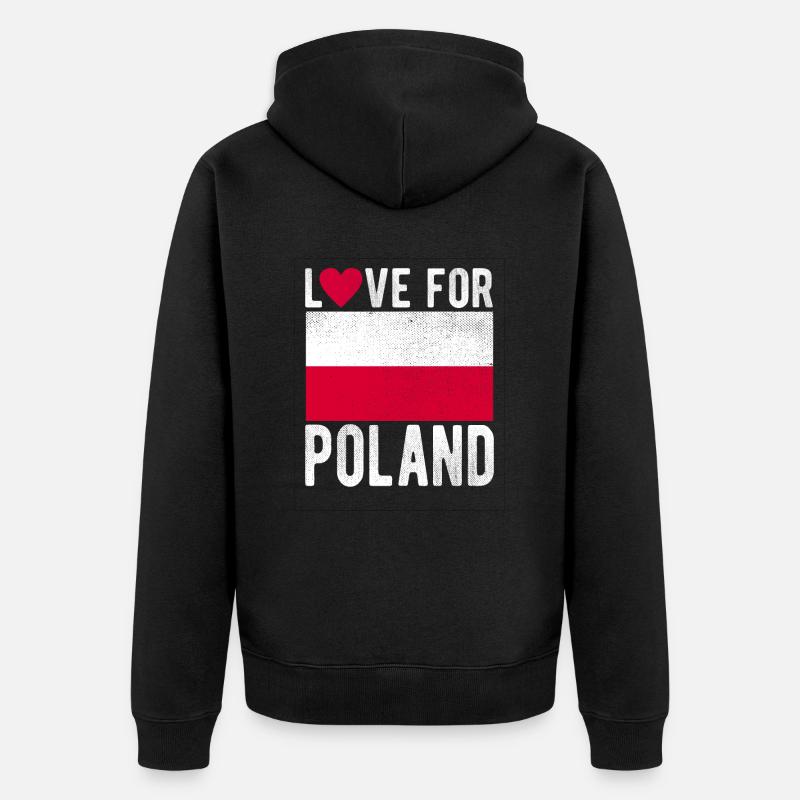 Drapeau de la Pologne - Veste à capuche bio Premium Unisexe - noir