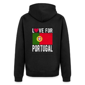 Drapeau du Portugal - Veste à capuche bio Premium Unisexe - noir - Dos - Nico (187cm)