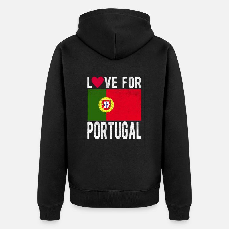 Drapeau du Portugal - Veste à capuche bio Premium Unisexe - noir