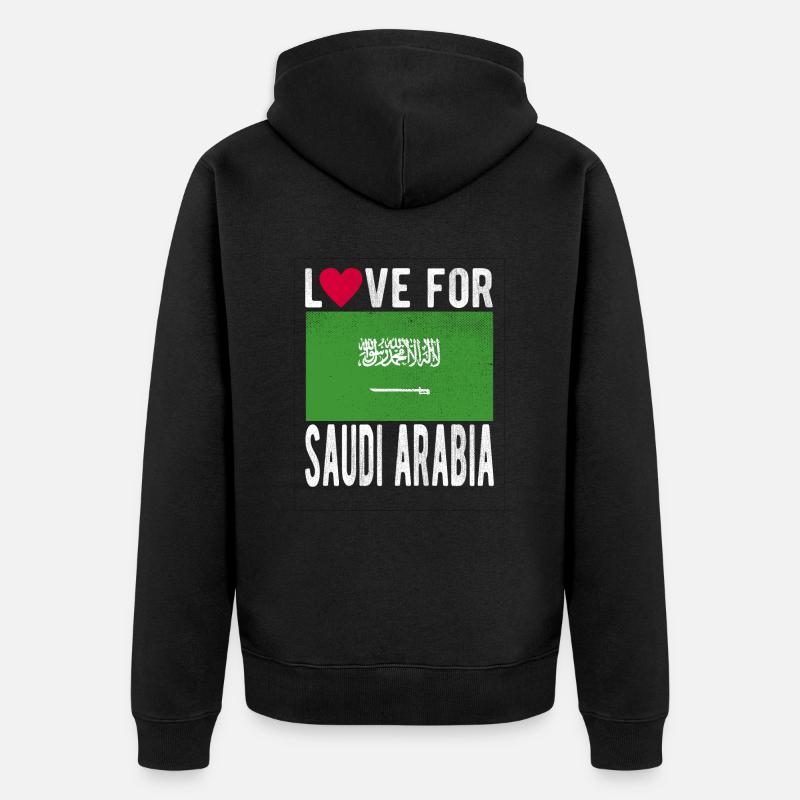 Drapeau de l’Arabie saoudite - Veste à capuche bio Premium Unisexe - noir