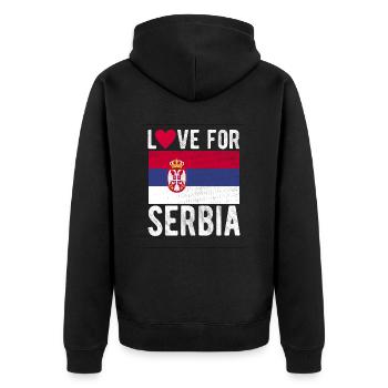 Drapeau de la Serbie - Veste à capuche bio Premium Unisexe - noir - Dos - Nico (187cm)