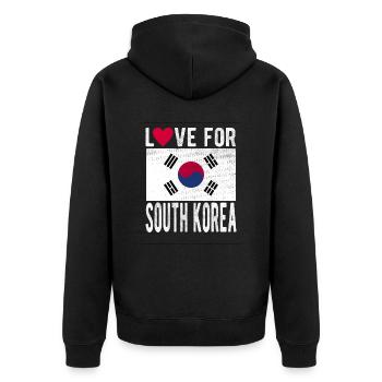 Drapeau de la Corée du Sud - Veste à capuche bio Premium Unisexe - noir - Dos - Nico (187cm)