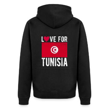Drapeau de la Tunisie - Veste à capuche bio Premium Unisexe - noir - Dos - Nico (187cm)