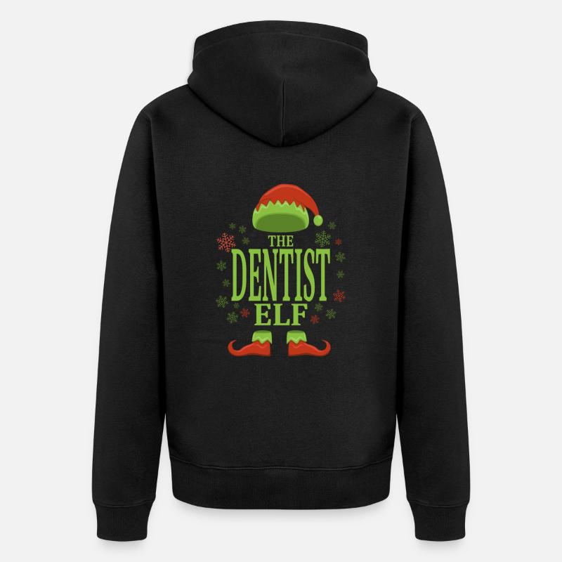 Dentiste Elfe de Noël - Veste à capuche bio Premium Unisexe - noir