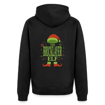 Maurer Weihnachtself - Unisex Premium Bio Zip Hoodie - Schwarz - Hinten - Nico (187cm)