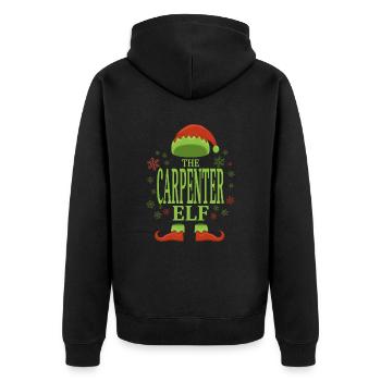 Schreiner Weihnachtself - Unisex Premium Bio Zip Hoodie - Schwarz - Hinten - Nico (187cm)