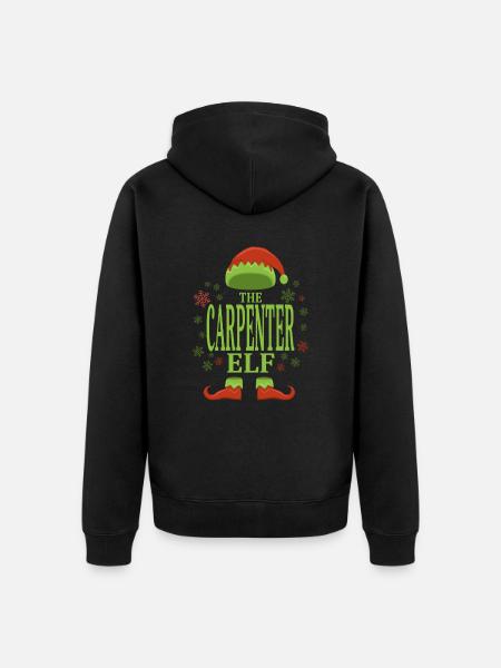 Carpenter Christmas Elf - Unisex Premium Organic Zip Hoodie - black