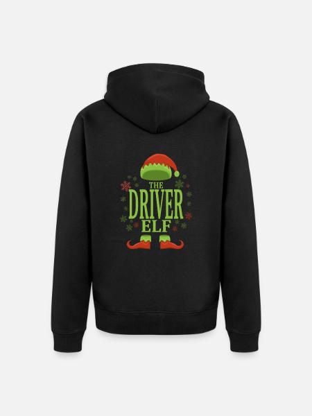 Driver Christmas Elf - Unisex Premium Organic Zip Hoodie - black