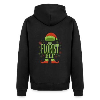Florist Weihnachtself - Unisex Premium Bio Zip Hoodie - Schwarz - Hinten - Nico (187cm)