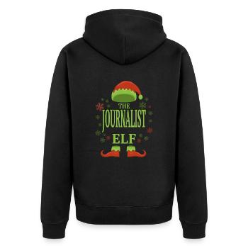 Journaliste Elfe de Noël - Veste à capuche bio Premium Unisexe - noir - Dos - Nico (187cm)