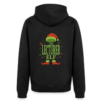 Lecturer Christmas Elf - Unisex Premium Organic Zip Hoodie - black - Back - Nico (187cm)