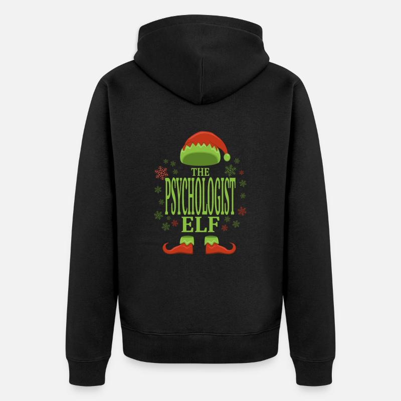 Psychologue Elfe de Noël - Veste à capuche bio Premium Unisexe - noir