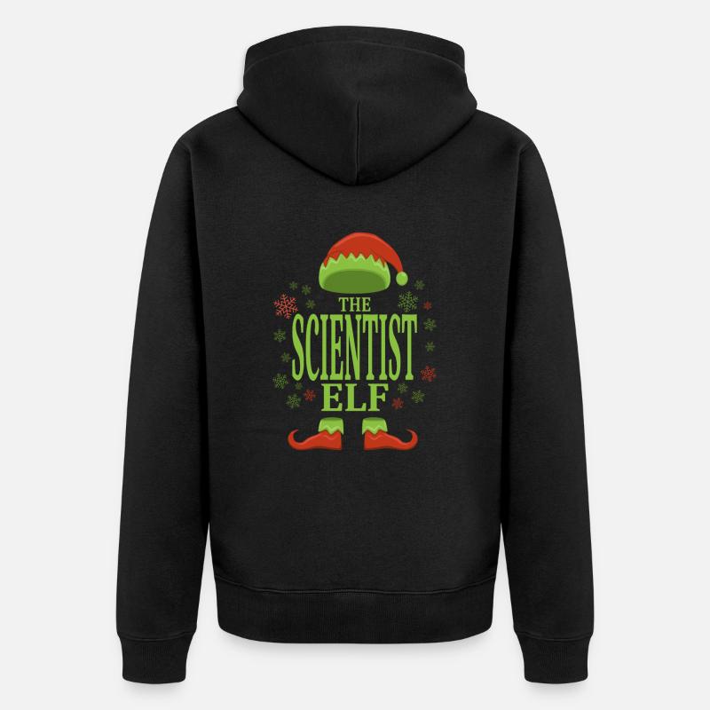 Elfe de Noël scientifique - Veste à capuche bio Premium Unisexe - noir