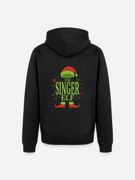 Singer Christmas Elf - Unisex Premium Organic Zip Hoodie - black