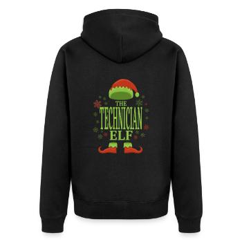 Techniker Weihnachtself - Unisex Premium Bio Zip Hoodie - Schwarz - Hinten - Nico (187cm)