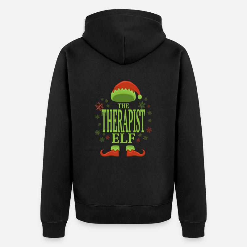 Thérapeute Elfe de Noël - Veste à capuche bio Premium Unisexe - noir