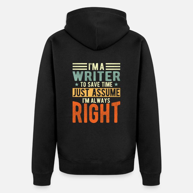 Écrivain - Veste à capuche bio Premium Unisexe - noir