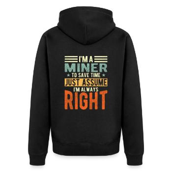 Bergmann - Unisex Premium Bio Zip Hoodie - Schwarz - Hinten - Nico (187cm)