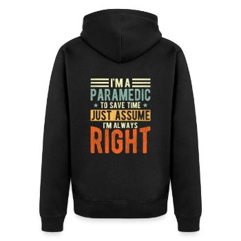 Ambulance man - Unisex Premium Organic Zip Hoodie - black - Back - Nico (187cm)