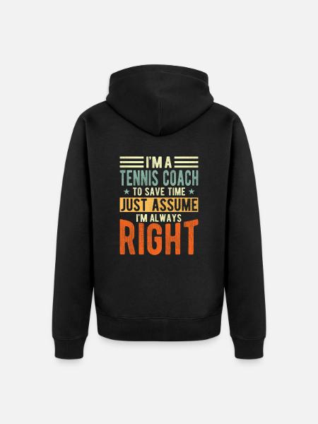 Tennis coach - Unisex Premium Organic Zip Hoodie - black