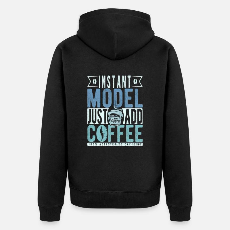 Dicton modèle café - Veste à capuche bio Premium Unisexe - noir