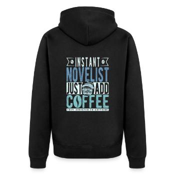Romancier Kaffee Spruch - Veste à capuche bio Premium Unisexe - noir - Dos - Nico (187cm)