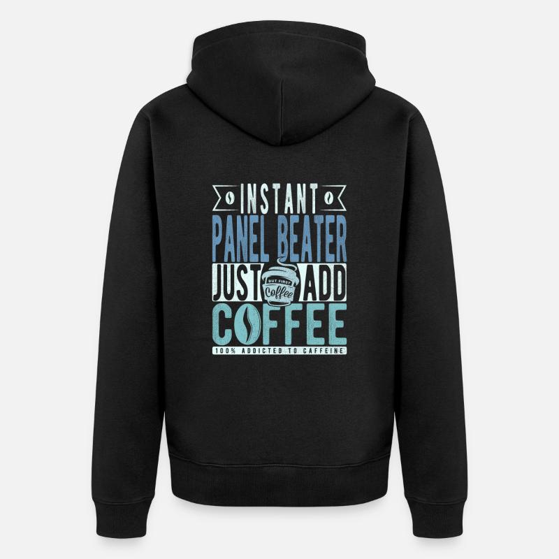 Panel Racket Coffee Saying - Unisex Premium Organic Zip Hoodie - black