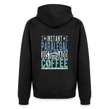 Café parajuriste dicton - Veste à capuche bio Premium Unisexe - noir - Dos - Nico (187cm)