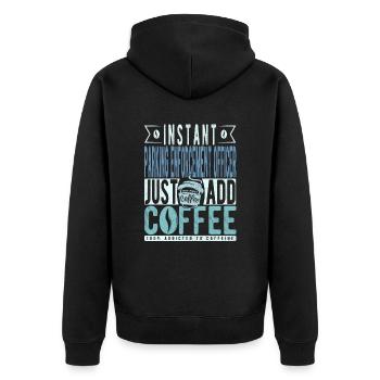 Park official coffee saying - Unisex Premium Organic Zip Hoodie - black - Back - Nico (187cm)