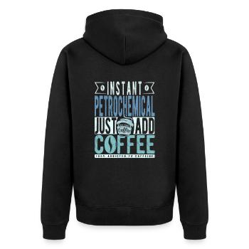 Dicton sur le café pétrochimique - Veste à capuche bio Premium Unisexe - noir - Dos - Nico (187cm)