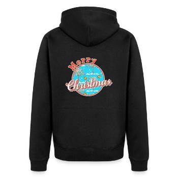 Merry christmas xmas - Unisex Premium Bio Zip Hoodie - Schwarz - Hinten - Nico (187cm)