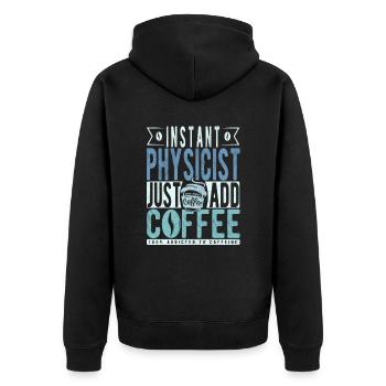Café de physicien disant - Veste à capuche bio Premium Unisexe - noir - Dos - Nico (187cm)