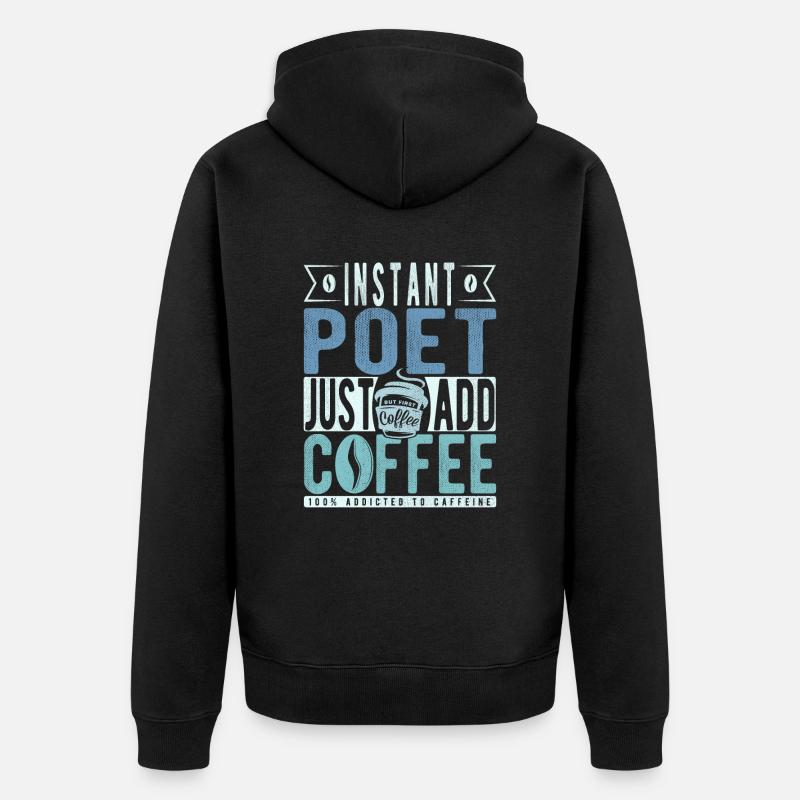 Dicton de café dense - Veste à capuche bio Premium Unisexe - noir