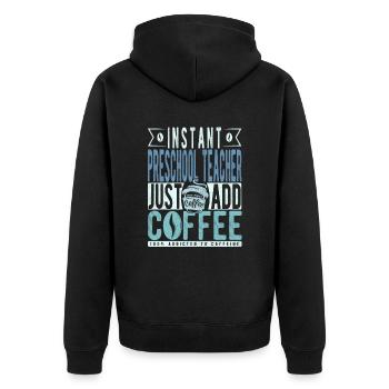 Café des enseignants du préscolaire - Veste à capuche bio Premium Unisexe - noir - Dos - Nico (187cm)