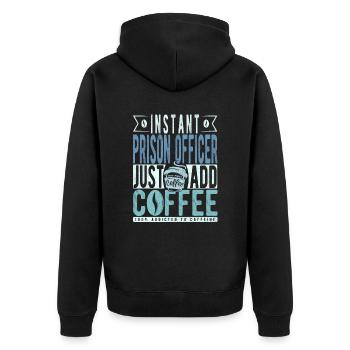 Café du gardien de prison disant - Veste à capuche bio Premium Unisexe - noir - Dos - Nico (187cm)