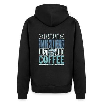 Café d’un membre de l’équipage en cours d’exécution - Veste à capuche bio Premium Unisexe - noir - Dos - Nico (187cm)