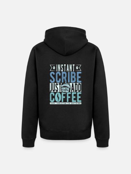 Schreiber Kaffee Spruch - Unisex Premium Bio Zip Hoodie - Schwarz