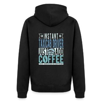 Café du chauffeur de taxi disant - Veste à capuche bio Premium Unisexe - noir - Dos - Nico (187cm)