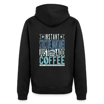 Strukturbleiberin Kaffee Spruch - Veste à capuche bio Premium Unisexe - noir - Dos - Nico (187cm)
