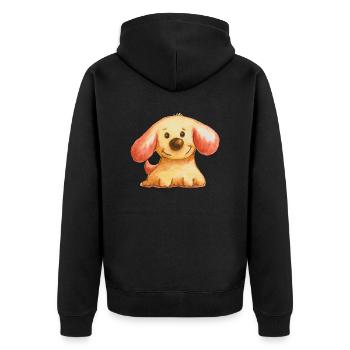Cute dog outfit for children and babies - Unisex Premium Organic Zip Hoodie - black - Back - Nico (187cm)